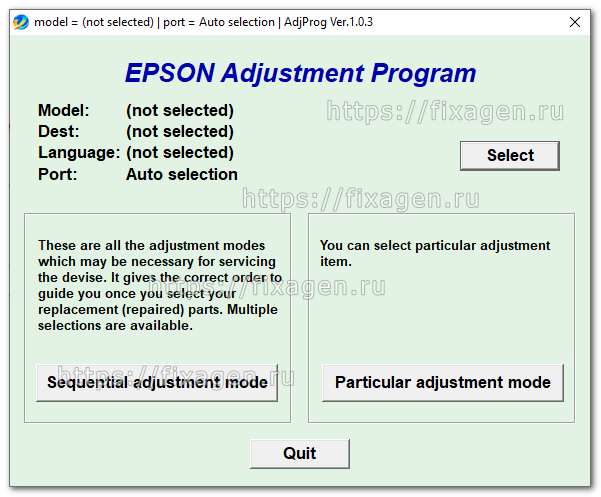 Сброс памперса Epson L362, L220, L222 и т.д. Adjustment program Epson 5