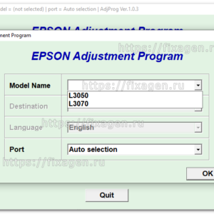 Adjustment program для Epson L3050, L3070 (сброс памперса)