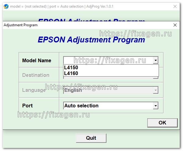 Adjustment program для Epson L4150, L4160