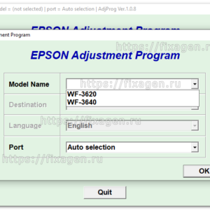 Adjustment program для Epson WF-3620, WF-3640 Ver. 1.0.8 (сброс памперса)